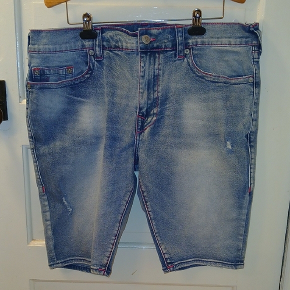True Religion Light Blue Jean Shorts - Picture 1 of 4